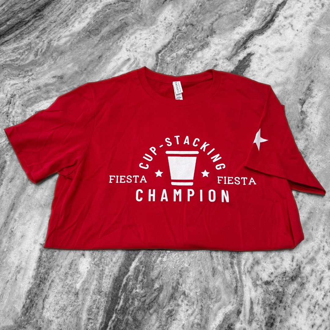 Cherry Red Fiesta Cup-Stacking Champion Tee