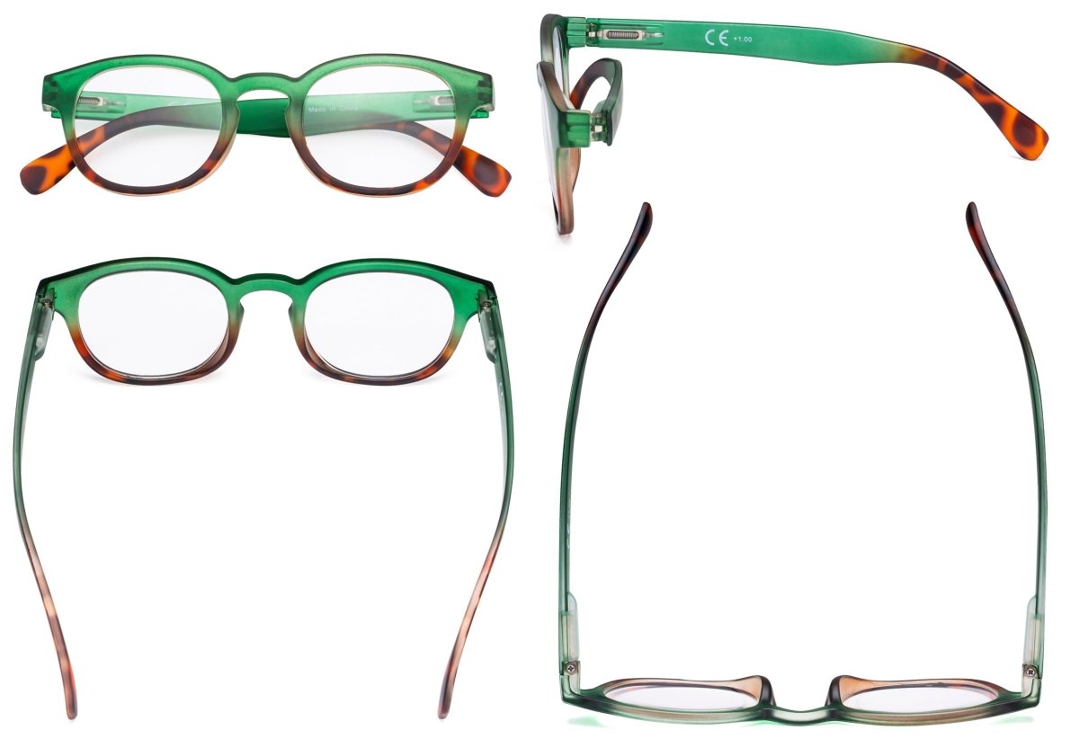 4 Pack Fashion Oval Colorful Reading Glasses R124D