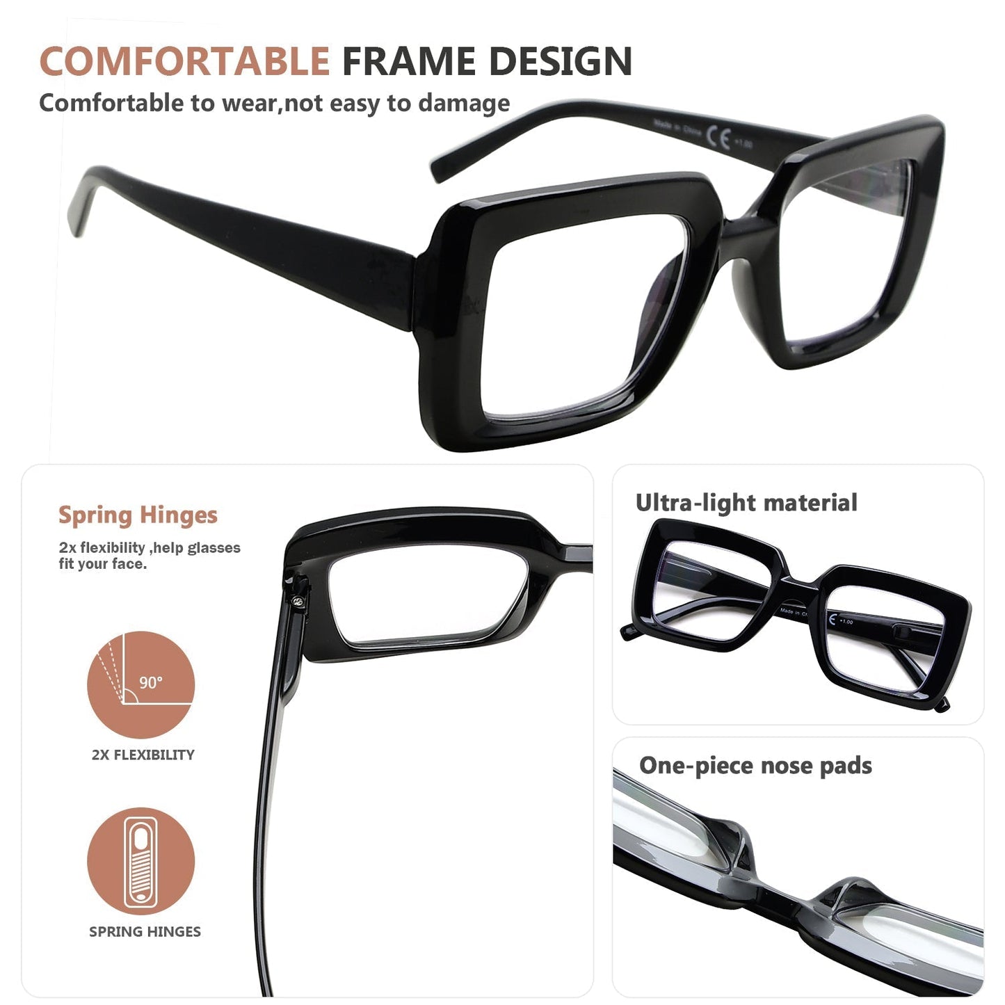 5 Pack Funky Reading Glasses Trendy Readers R2101