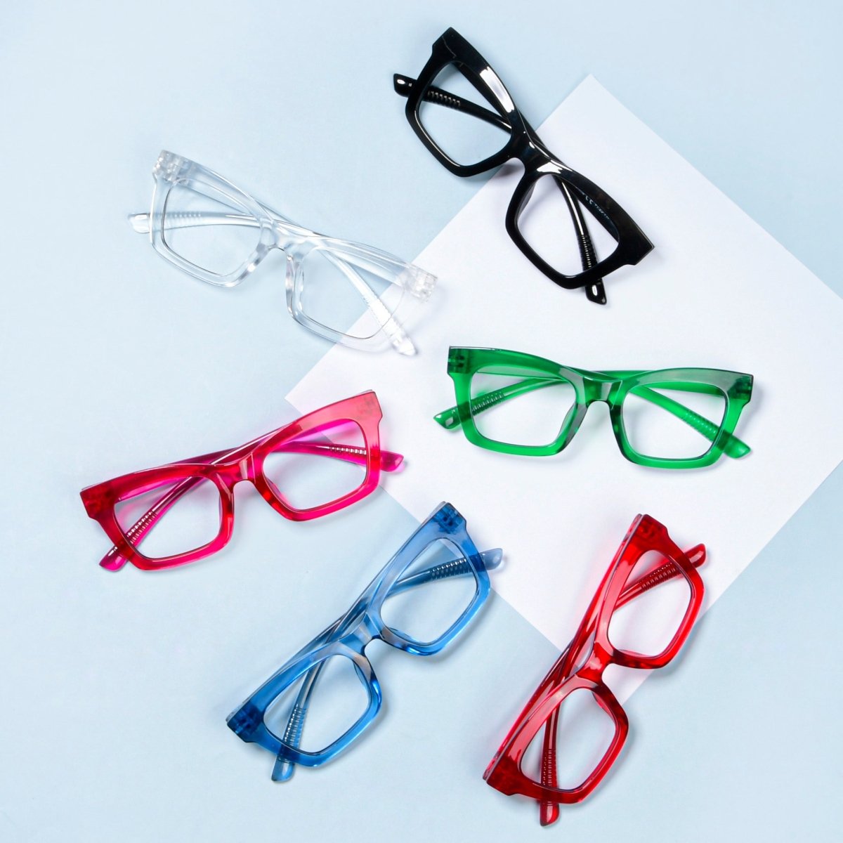 6 Pack Metalless Screwless Thick Frame Reading Glasses R2308