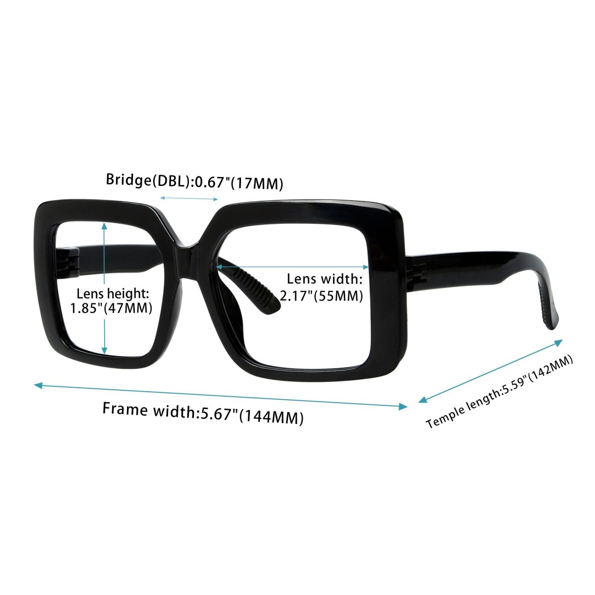 6 Pack Oversized Screwless Metalless Reading Glasses R2311