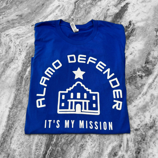 Royal Blue Alamo Defender Mission Tee