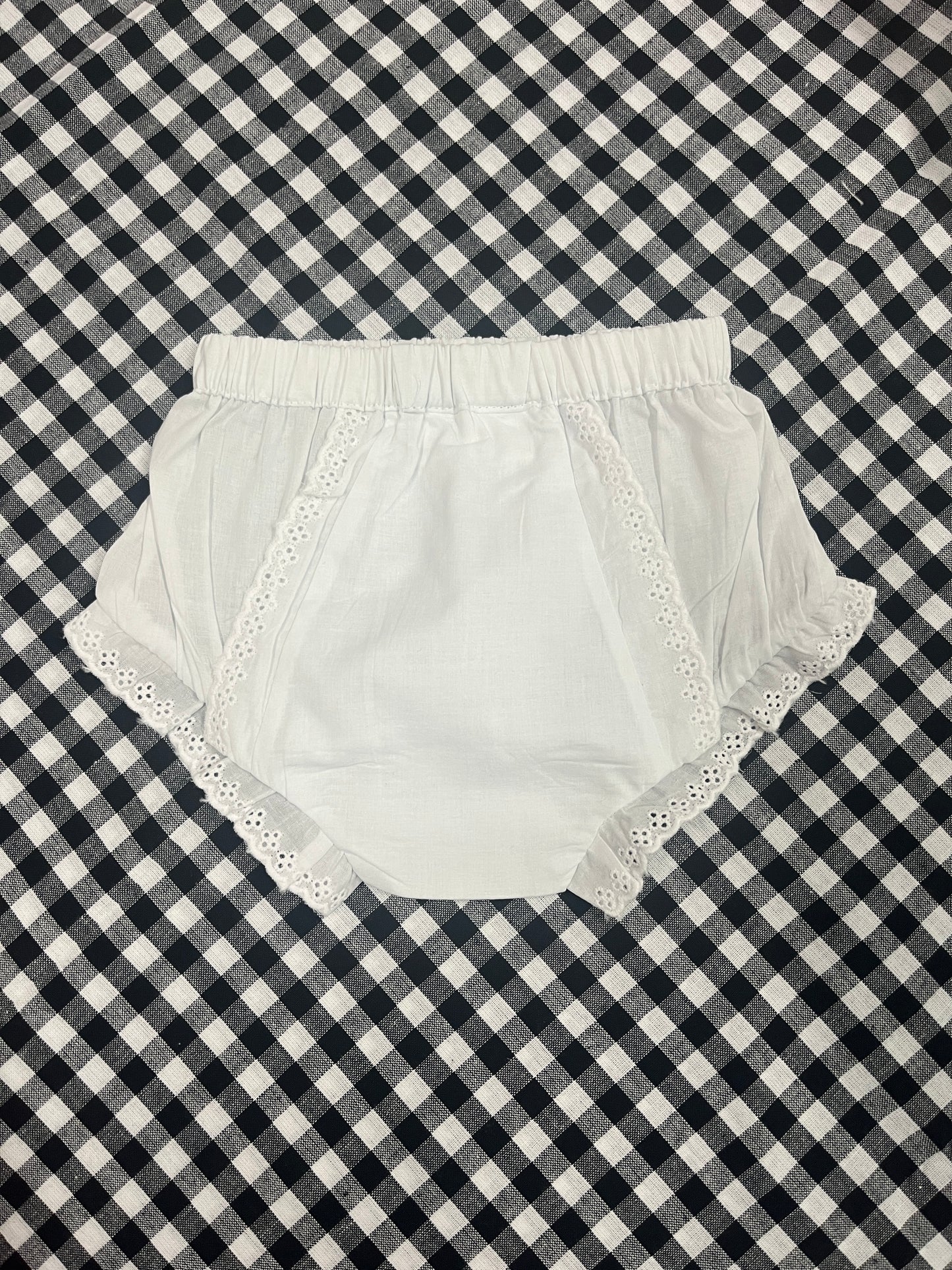 Double Eyelet Lace Trim Baby Diaper Cover