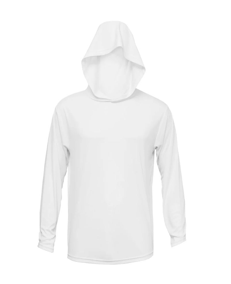 BAW White Long Sleeve Hood Shirt