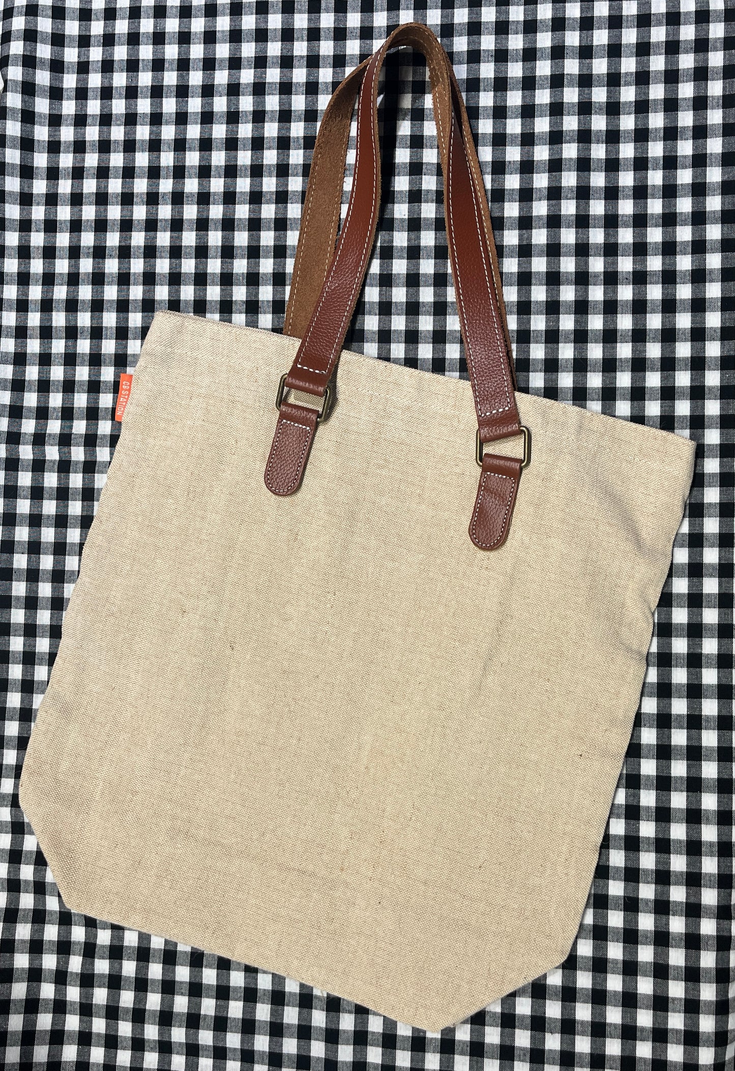 CB Station Jute & Leather Tote