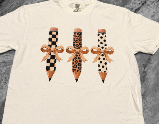 School Girly Pencil Printed Tee