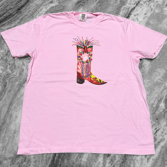Fiesta Flower Boot Printed Tee