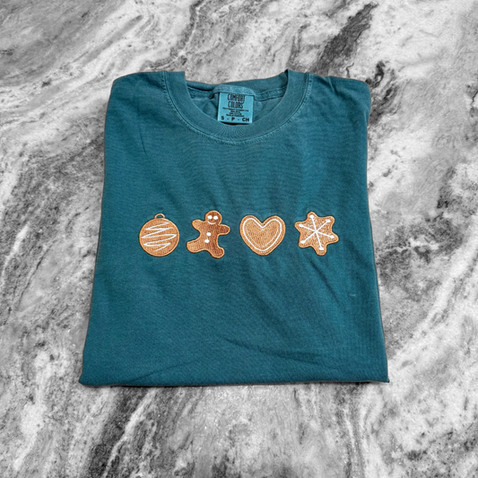 Gingerbread Cookies Embroidered T-Shirt