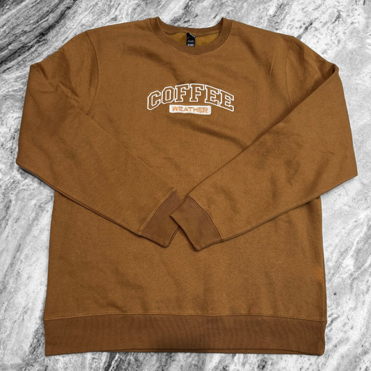 Coffee Weather Embroidered Crew