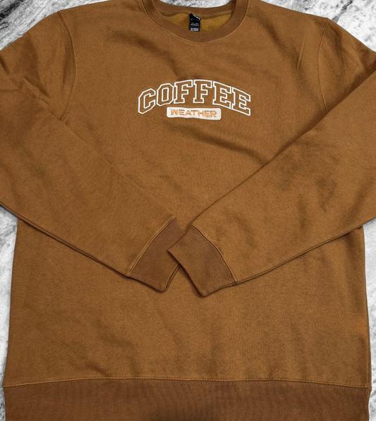 Coffee Weather Embroidered Crewneck Sweatshirt