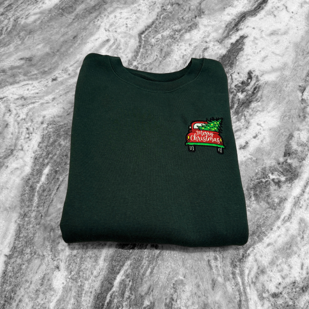 Merry Christmas Truck Crewneck Sweatshirt