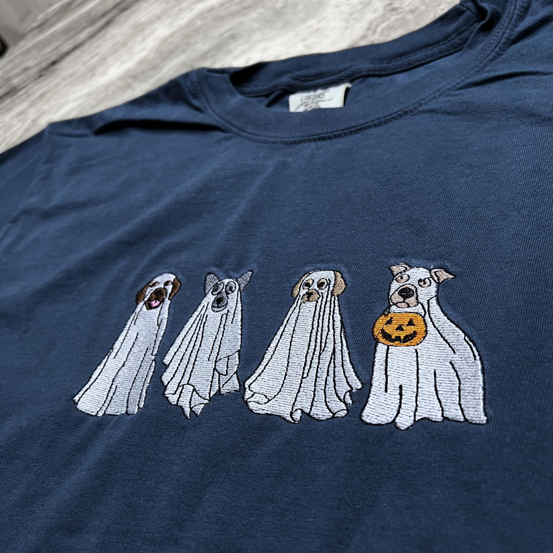 Ghost Dogs Embroidered T-Shirt