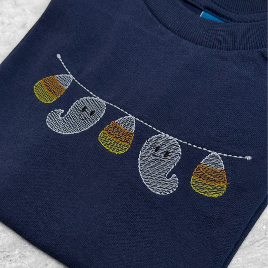 Kids Navy Ghost Garland Tee