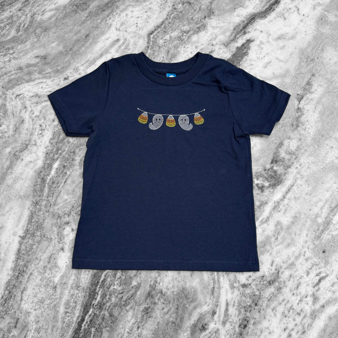 Kids Navy Ghost Garland Tee