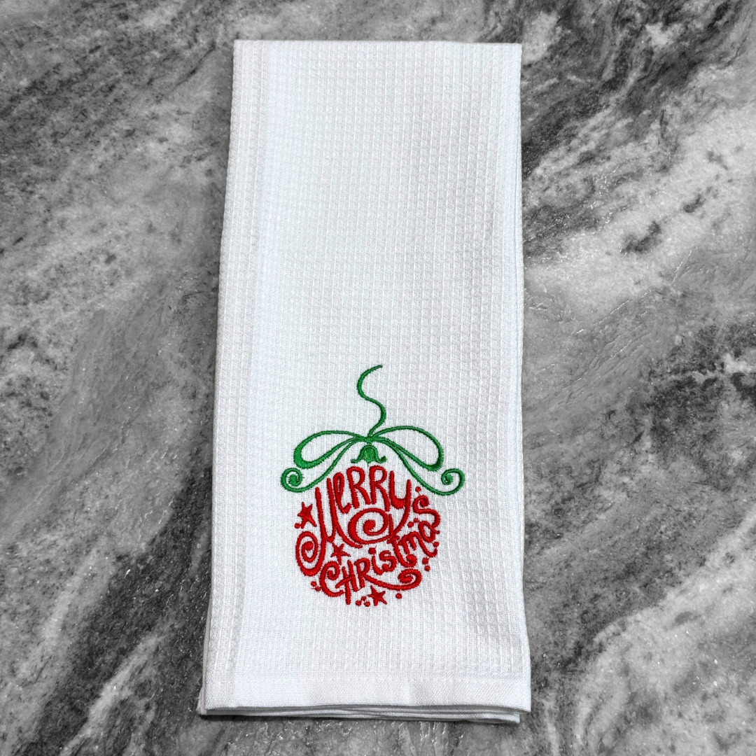 Merry Christmas Ornament Kitchen Towel