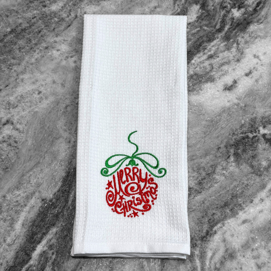 Merry Christmas Ornament Kitchen Towel