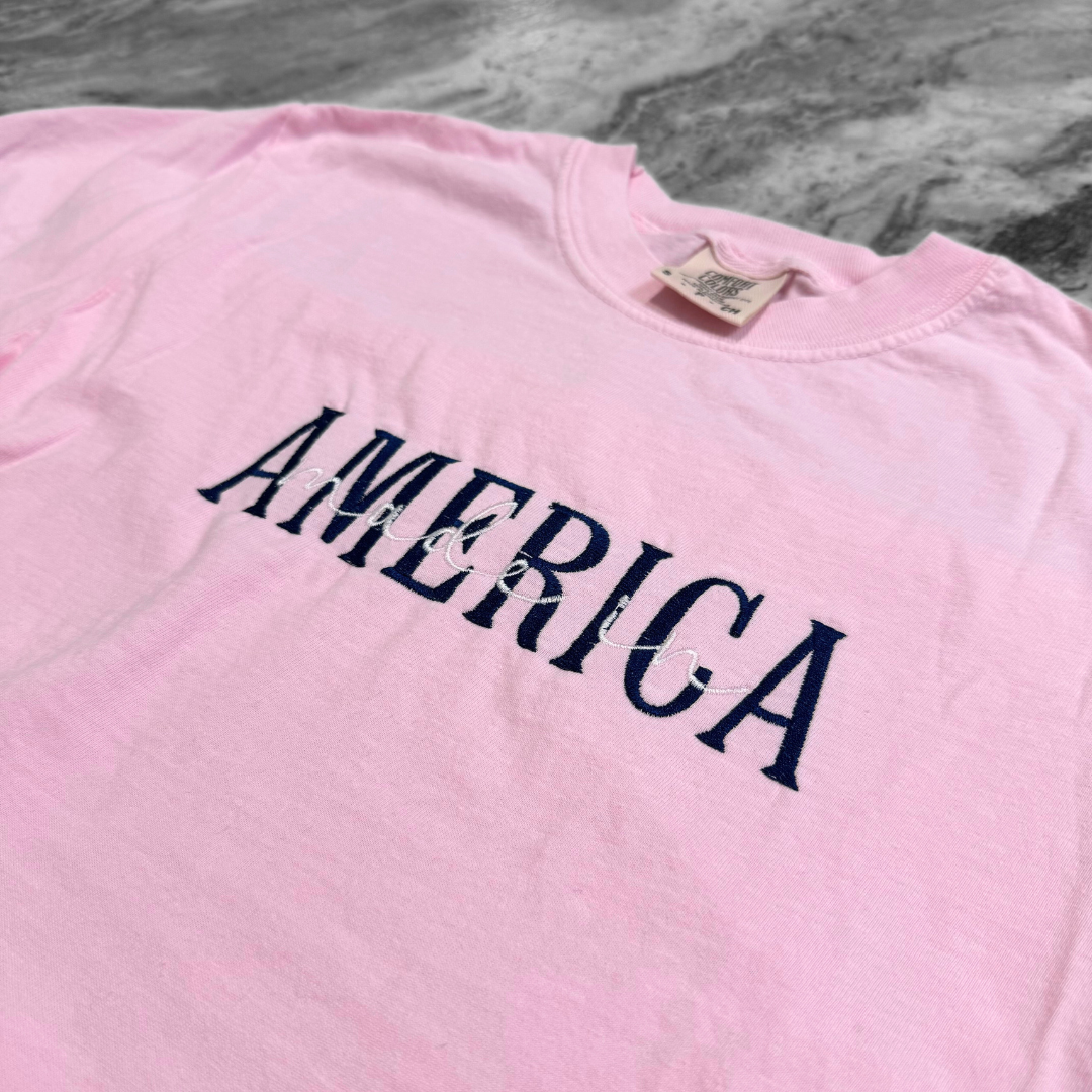 Made in America Embroidered T-Shirt