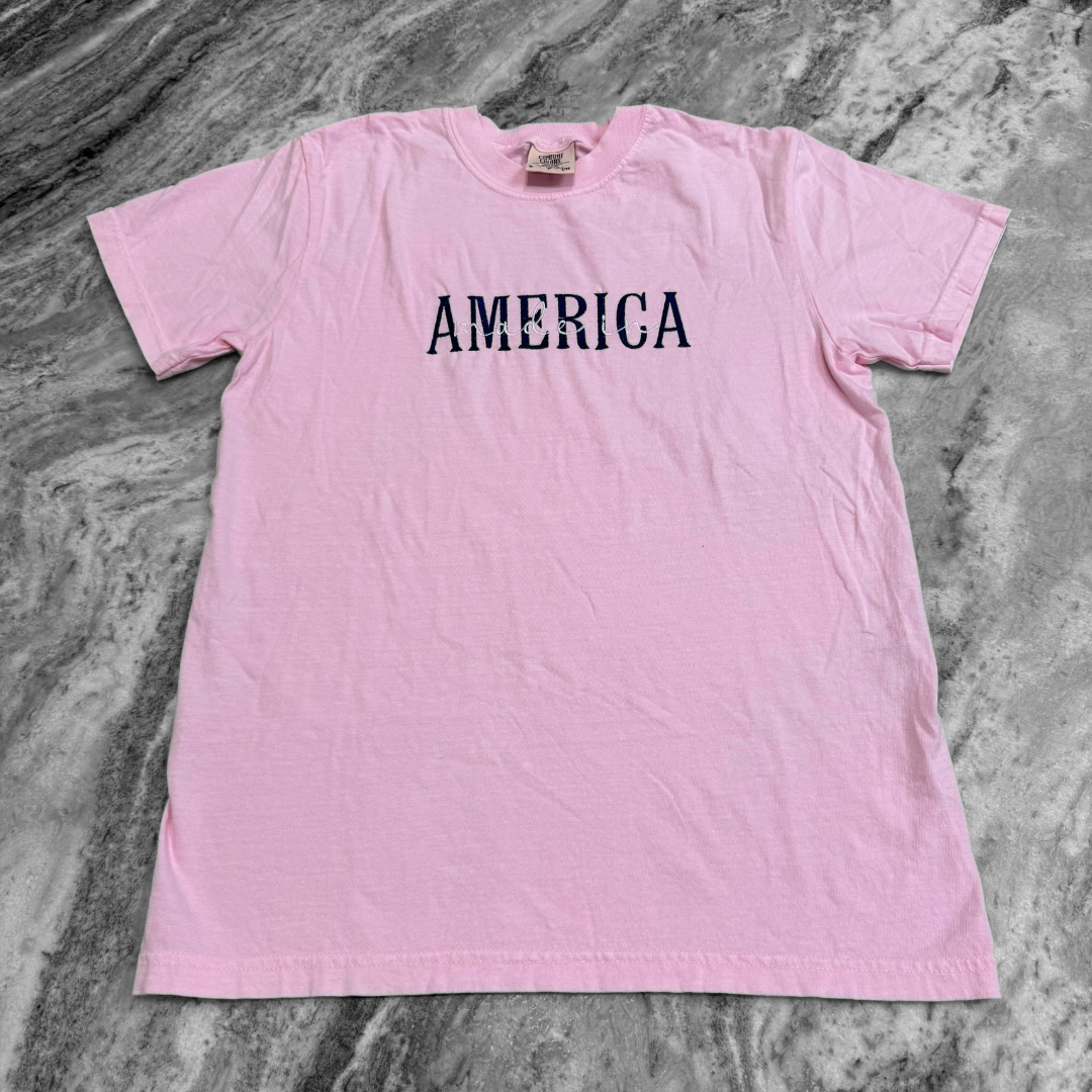 Made in America Embroidered T-Shirt