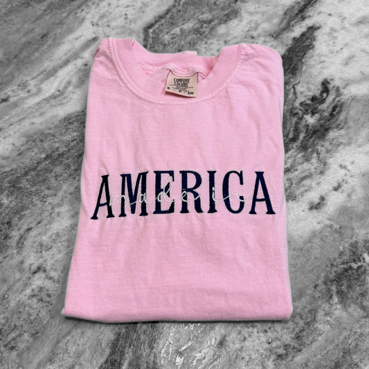 Made in America Embroidered T-Shirt