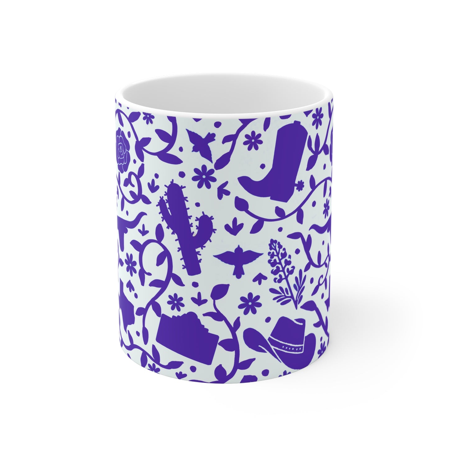 Texas Otomi Purple Ceramic 11oz Mug