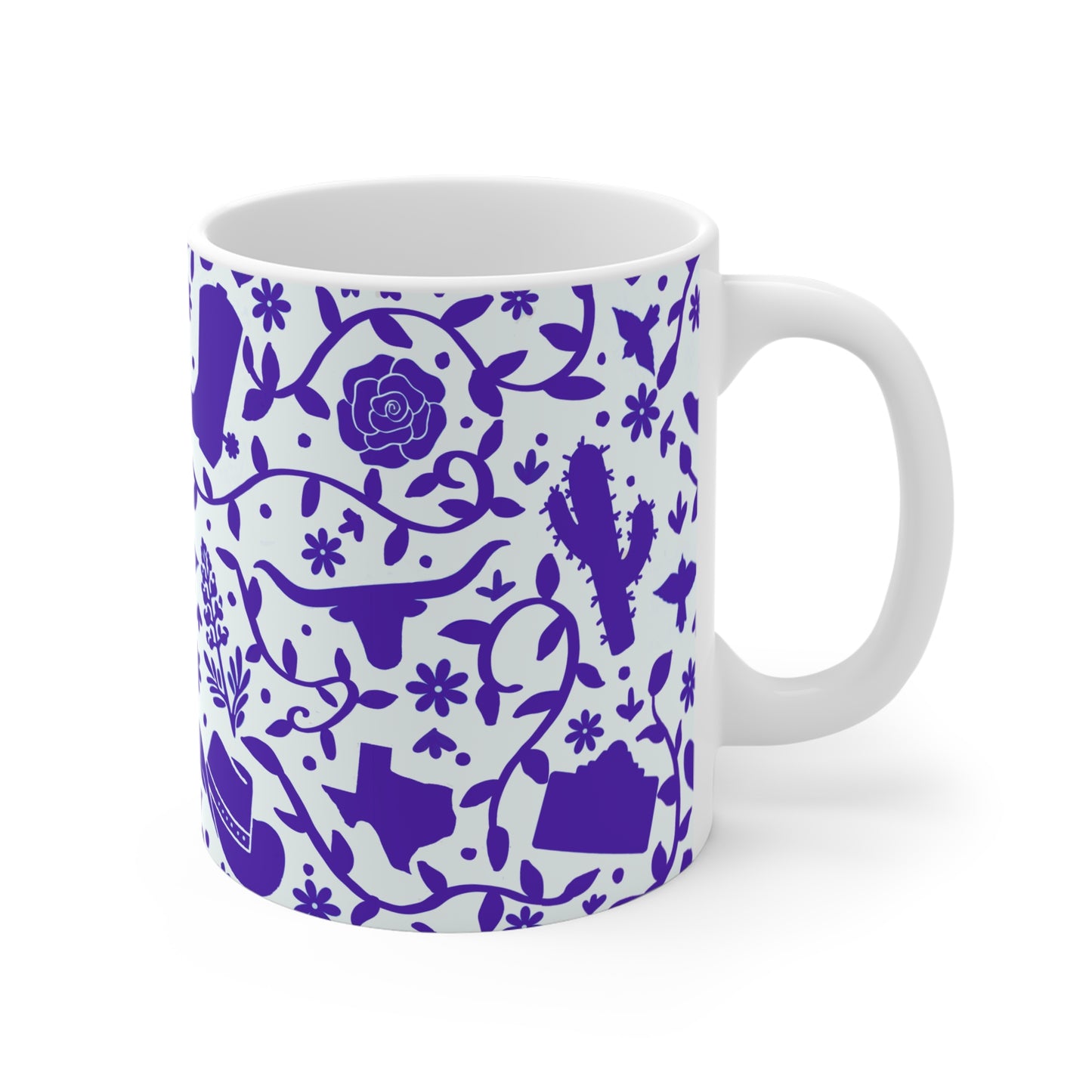 Texas Otomi Purple Ceramic 11oz Mug