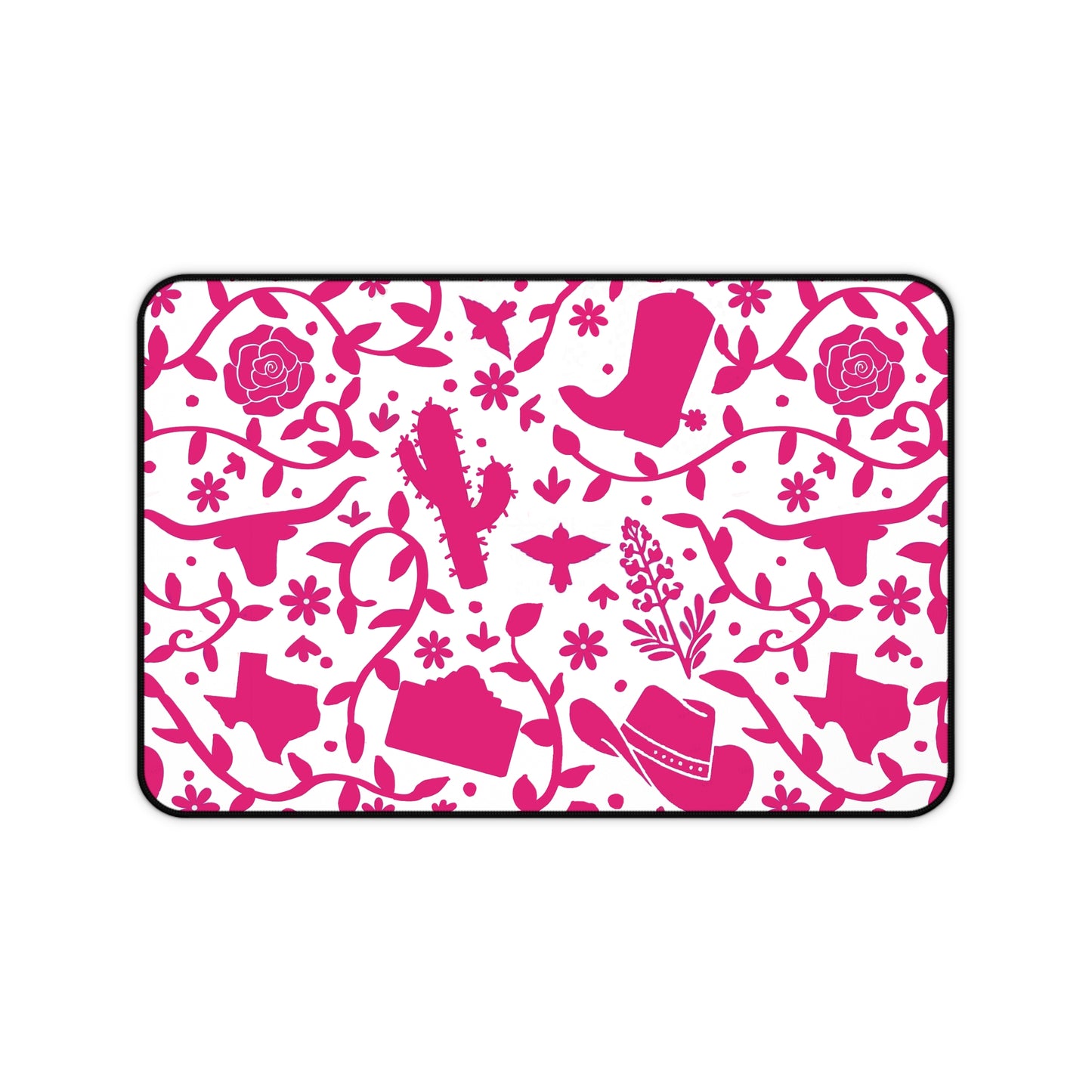 Texas Otomi Hot Pink Desk Mat