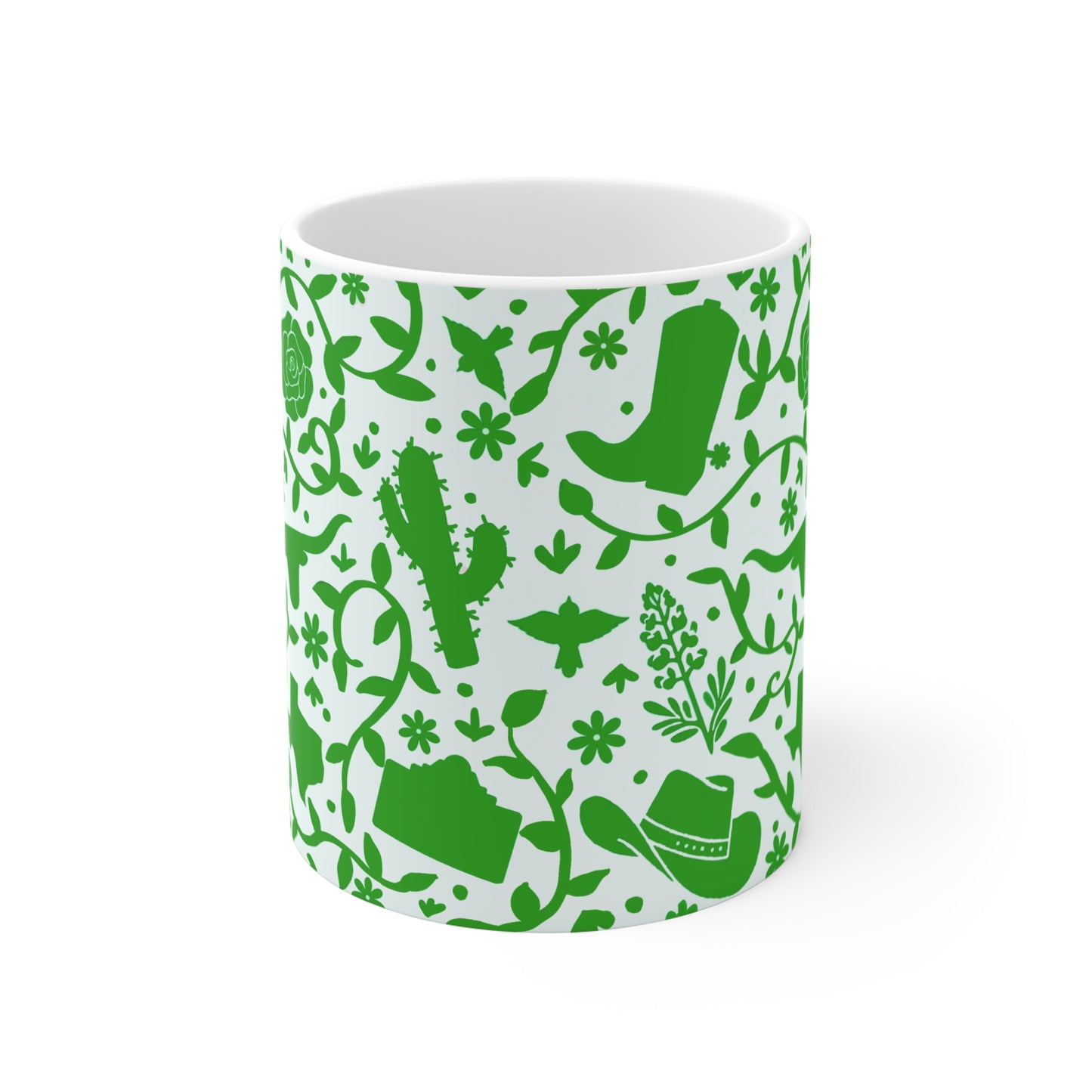 Texas Otomi Green Ceramic 11oz Mug