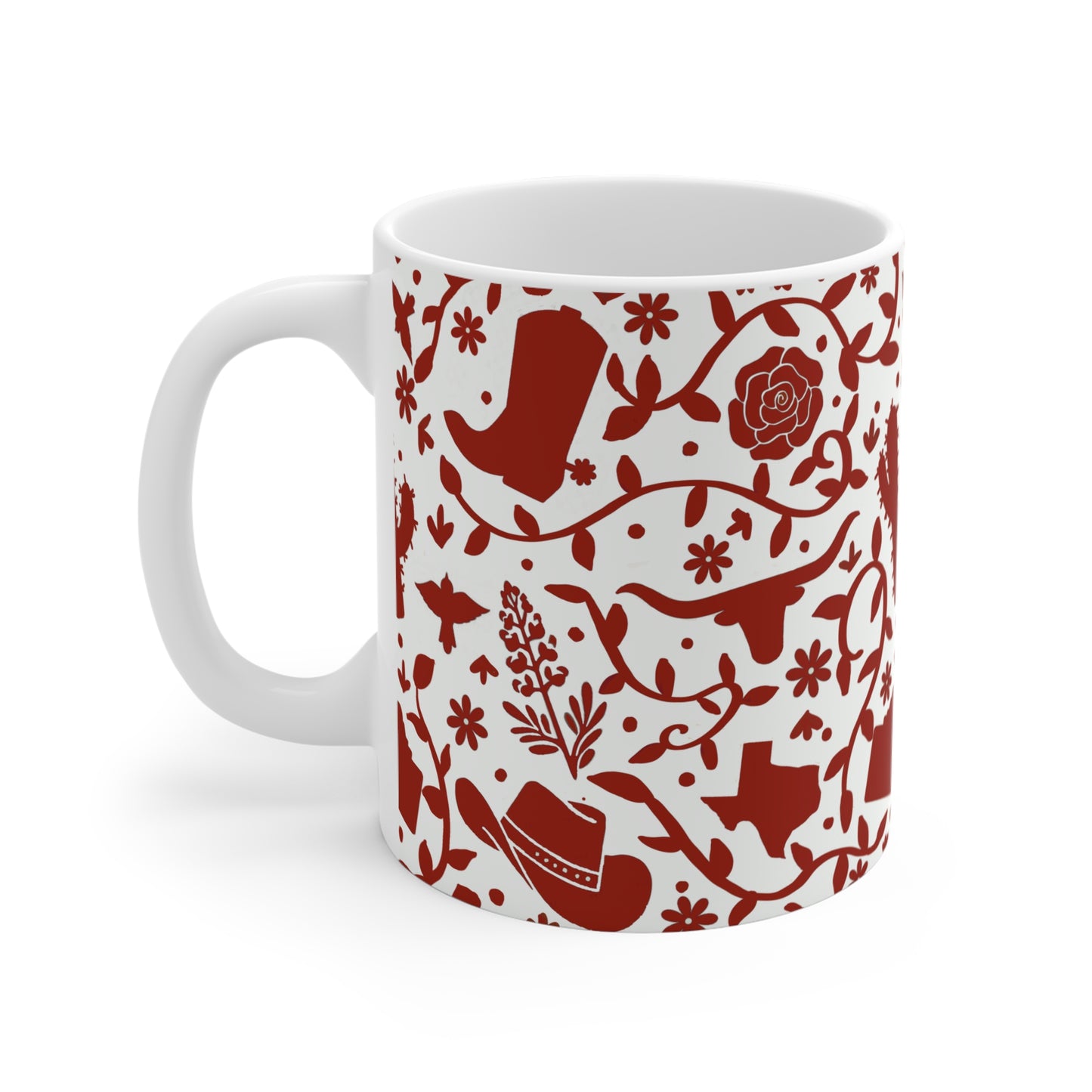 Texas Otomi Maroon Ceramic 11oz Mug