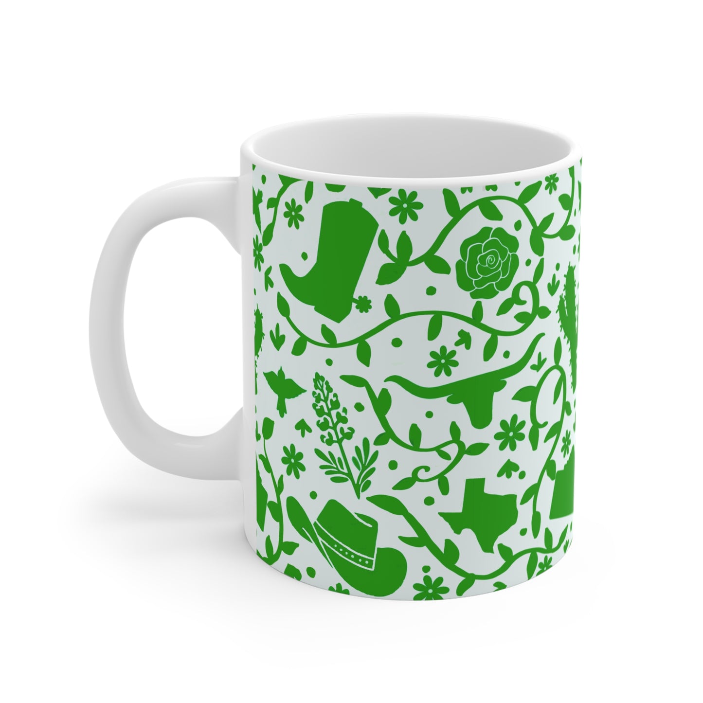 Texas Otomi Green Ceramic 11oz Mug