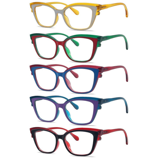 5 Pack Cat-eye Reading Glasses Stylish Readers R2127