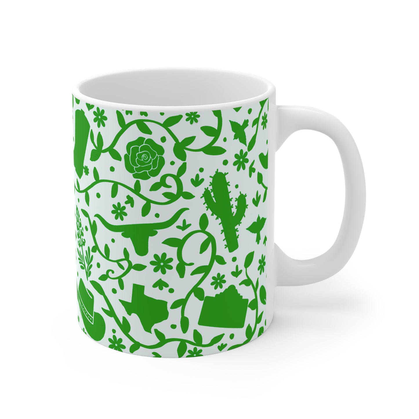 Texas Otomi Green Ceramic 11oz Mug