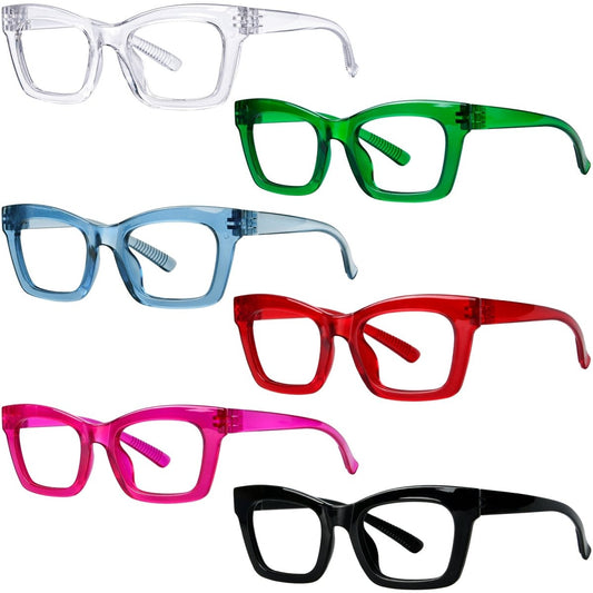 6 Pack Metalless Screwless Thick Frame Reading Glasses R2308