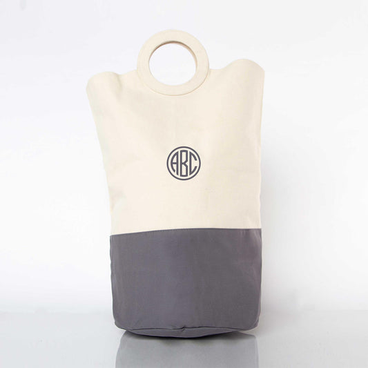 CB Station Gray Canvas Laundry Hamper