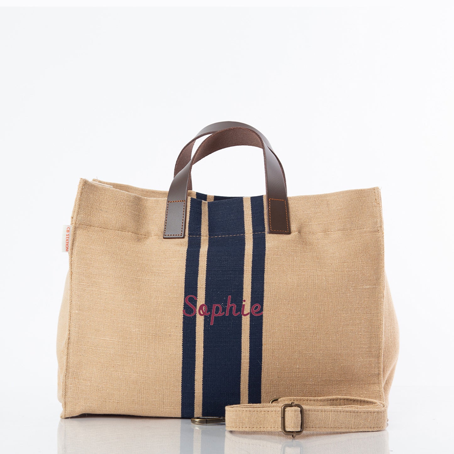 CB Station Jute & Leather Satchel