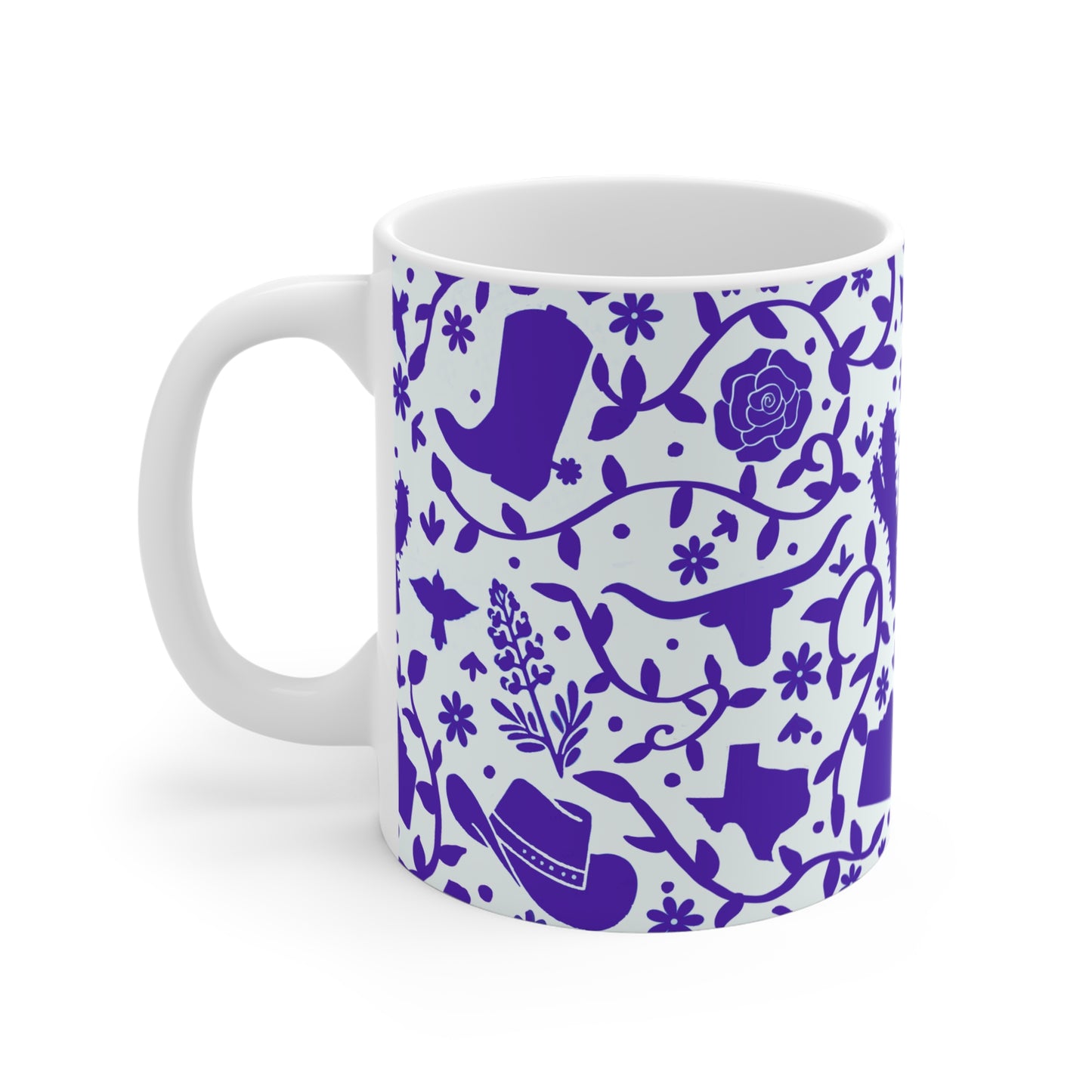 Texas Otomi Purple Ceramic 11oz Mug