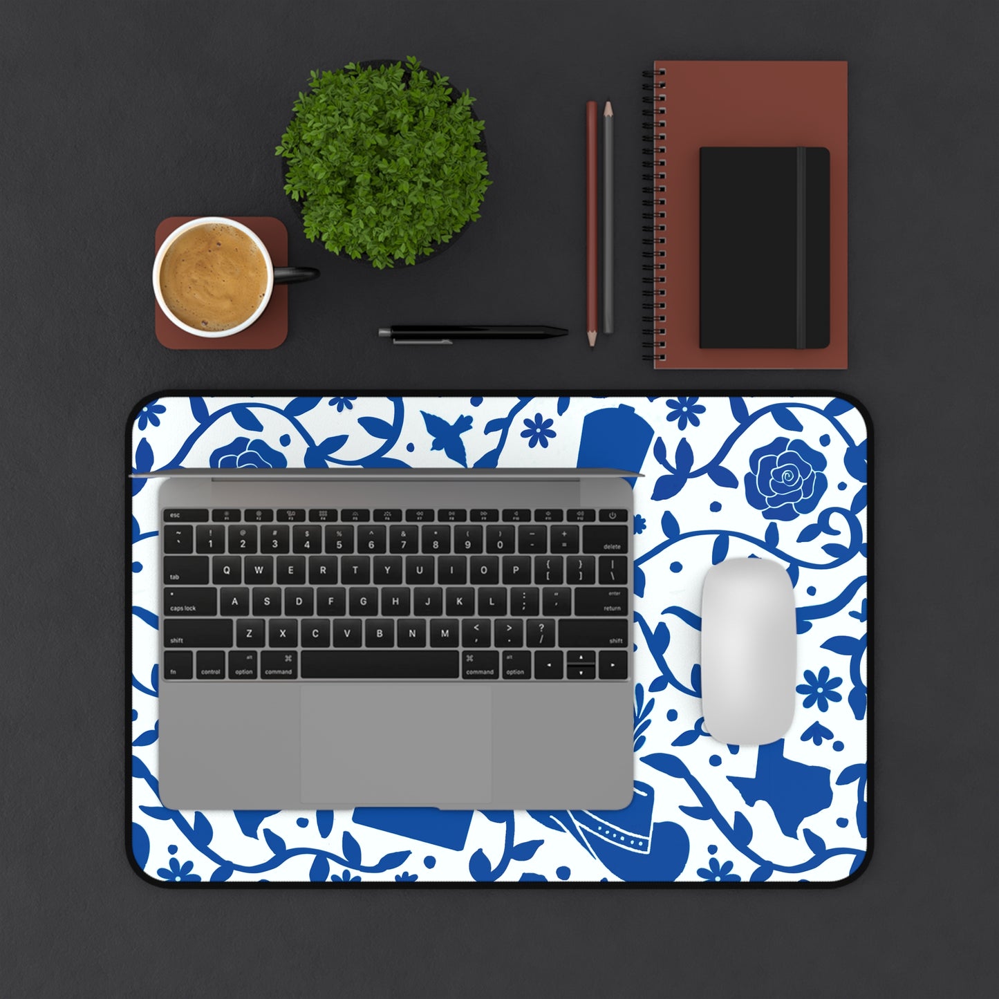 Texas Otomi Blue Desk Mat