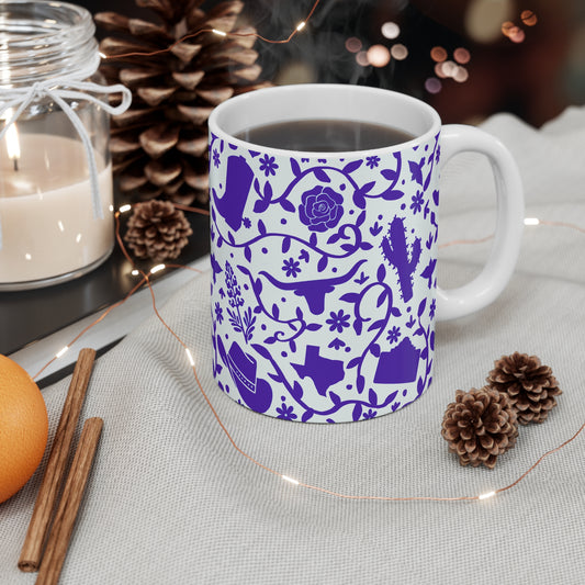 Texas Otomi Purple Ceramic 11oz Mug