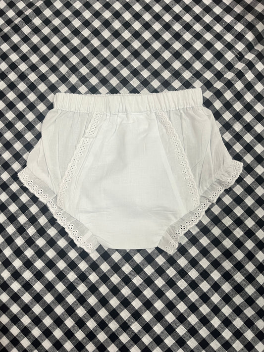 Double Eyelet Lace Trim Baby Diaper Cover