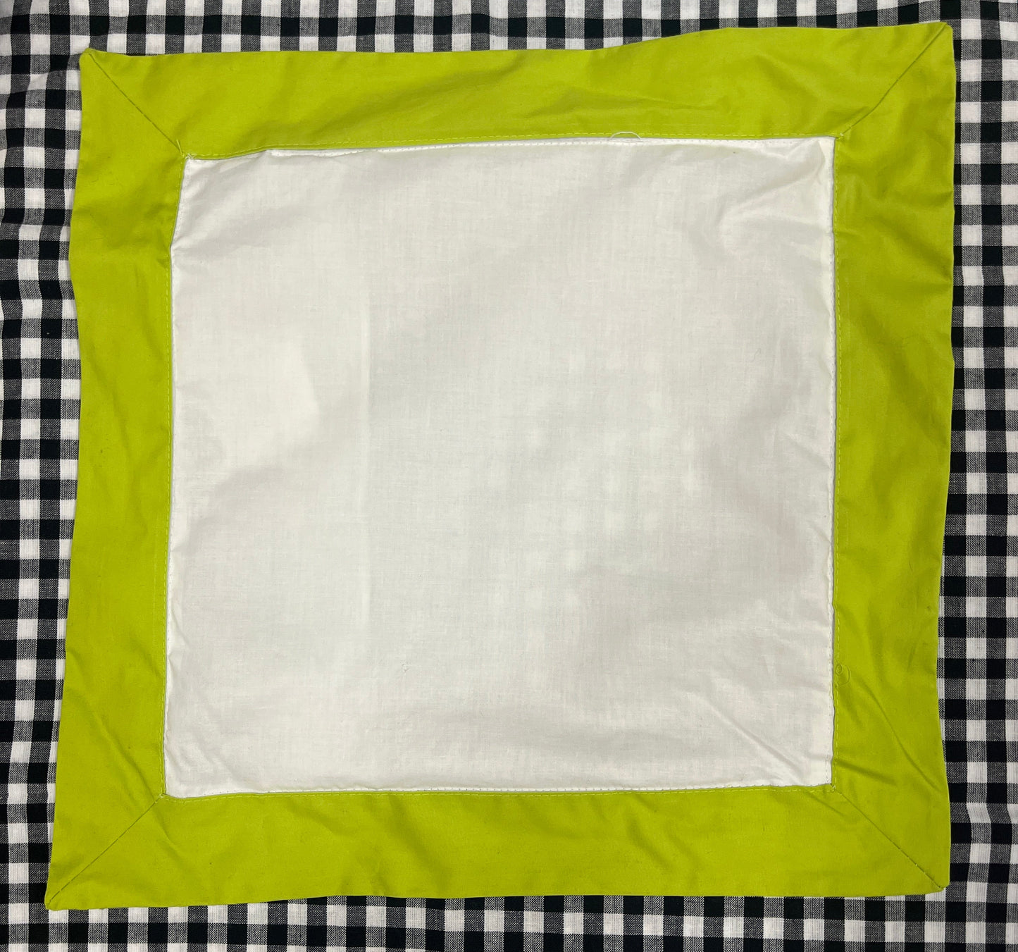 Lime Green & White Baby Pillow