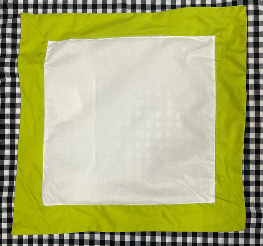 Lime Green & White Baby Pillow