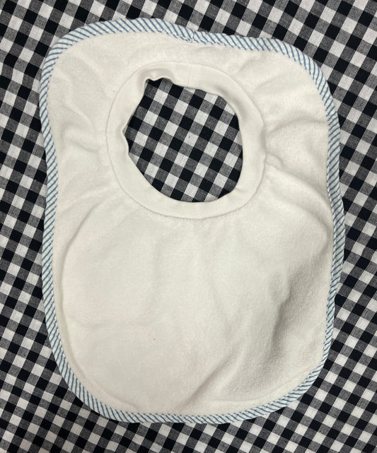 Blue Stripe Velcro Back Toddler Bib