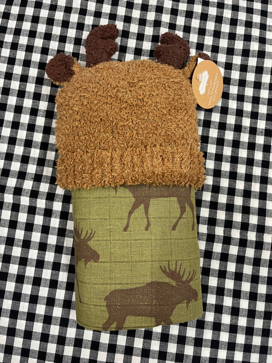 Mud Pie Moose Baby Swaddle & Hat Set
