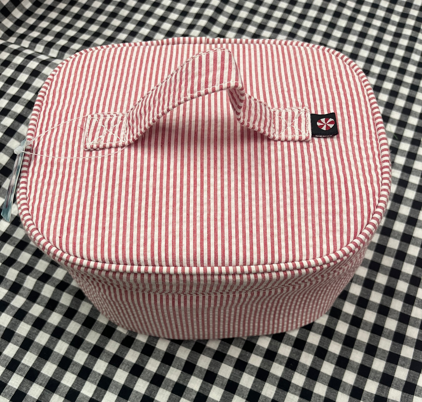 MINT Red Seersucker Train Case