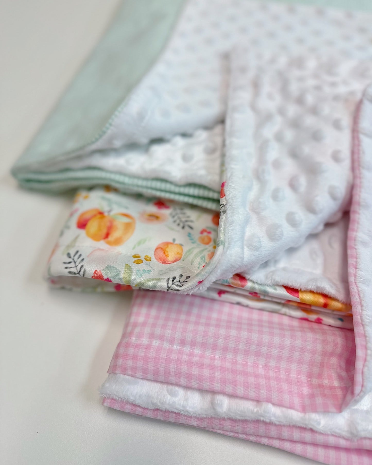 Stork and Loom Oh Peach Minky Dot Baby Blanket