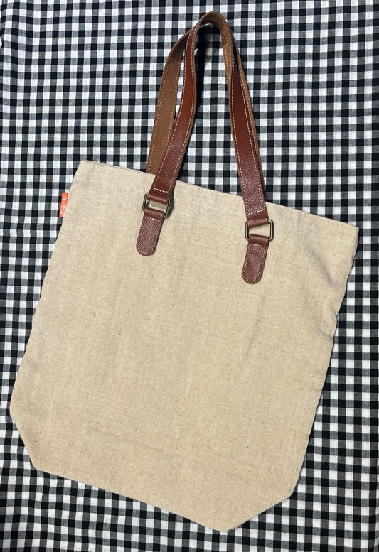 CB Station Jute & Leather Tote