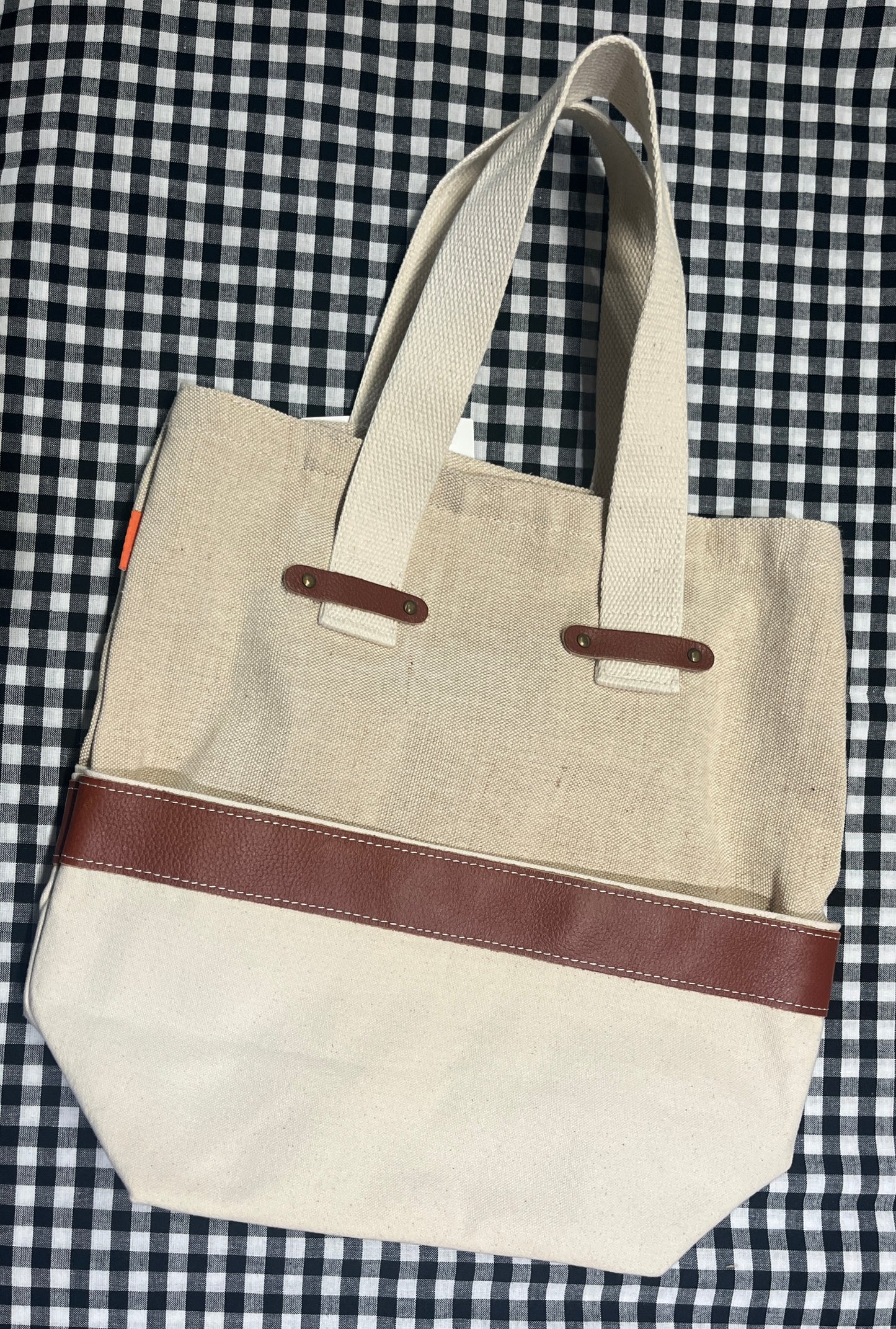 CB Station Jute/Canvas/Leather Tote