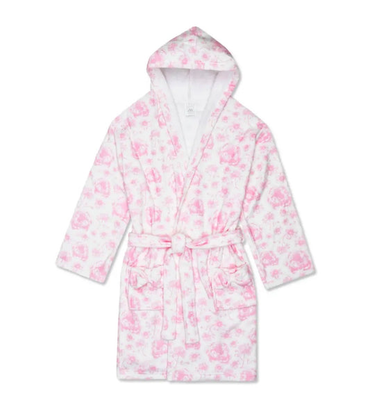 Iscream Pink Toile Girls Plush Robe