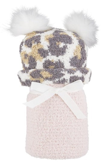 Mud Pie Chenille Baby Blanket & Hat Set