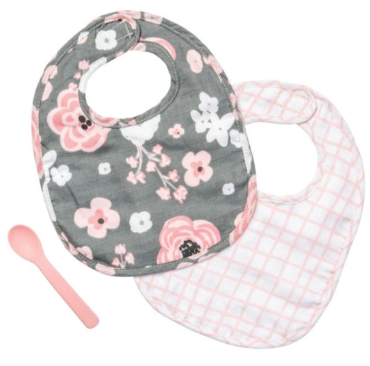 Stephen Joseph Muslin Bib & Spoon Set