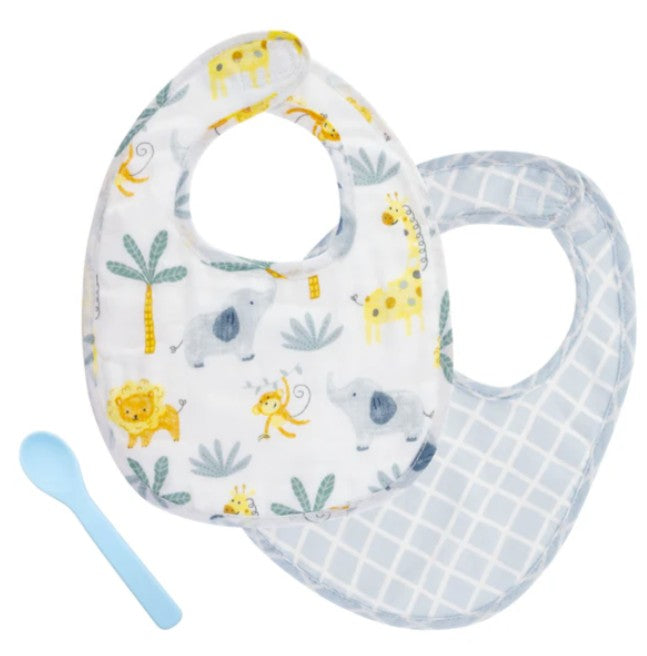 Stephen Joseph Muslin Bib & Spoon Set